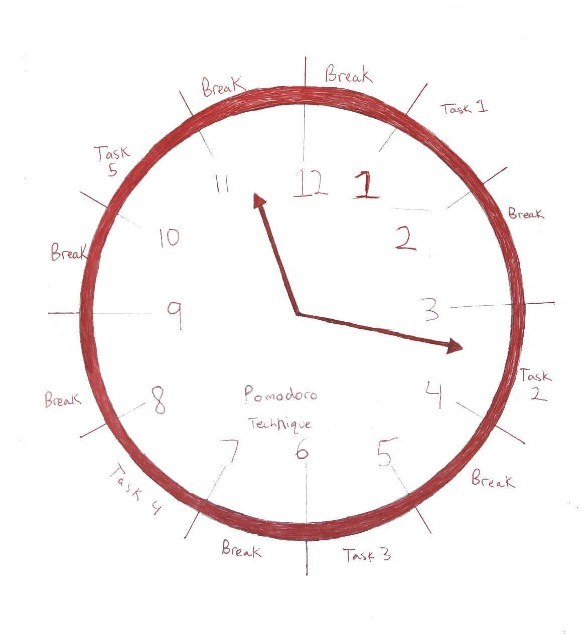 "Pomodoro" clock illustration